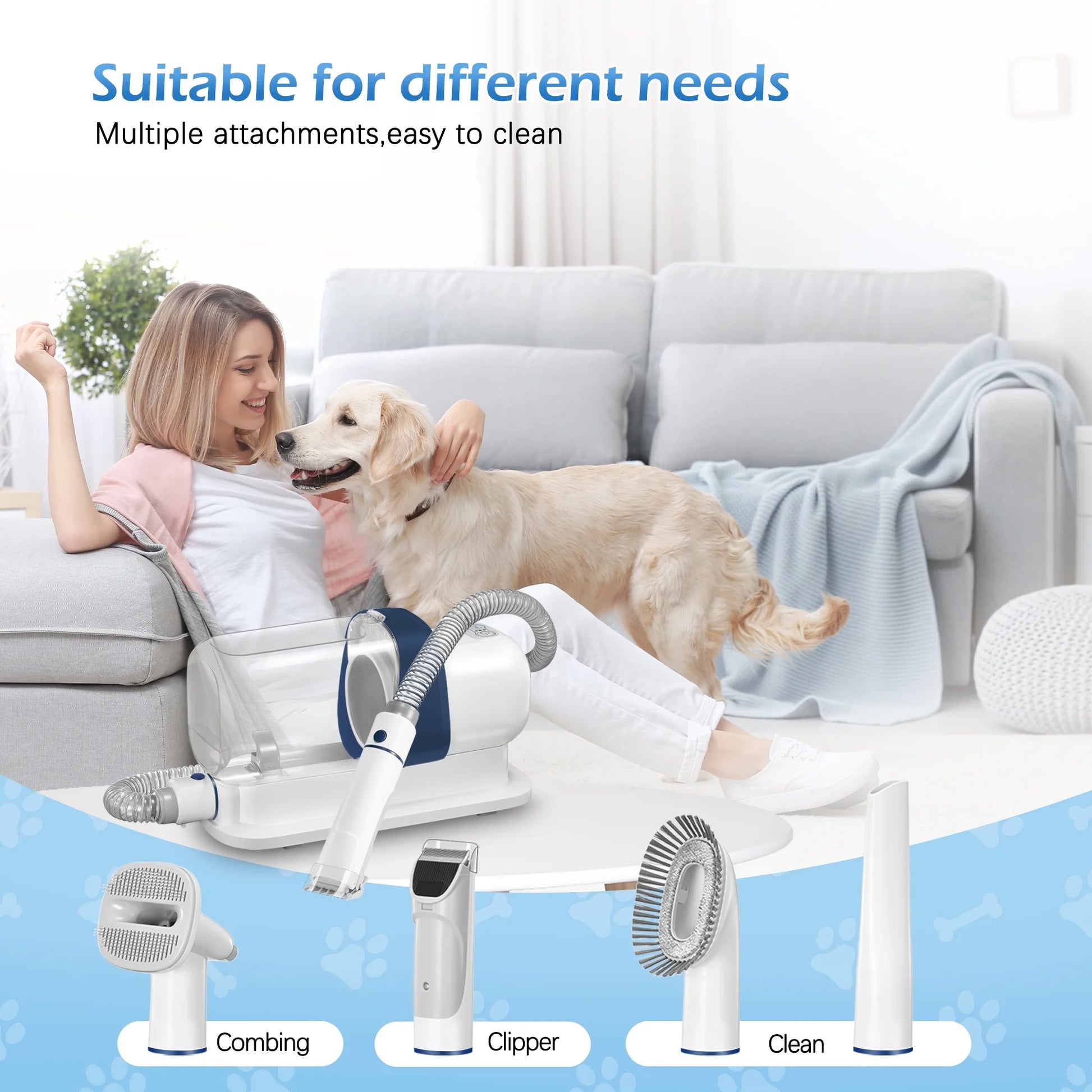 4-In-1 Dog Grooming Kit with Low Noise Clippers 