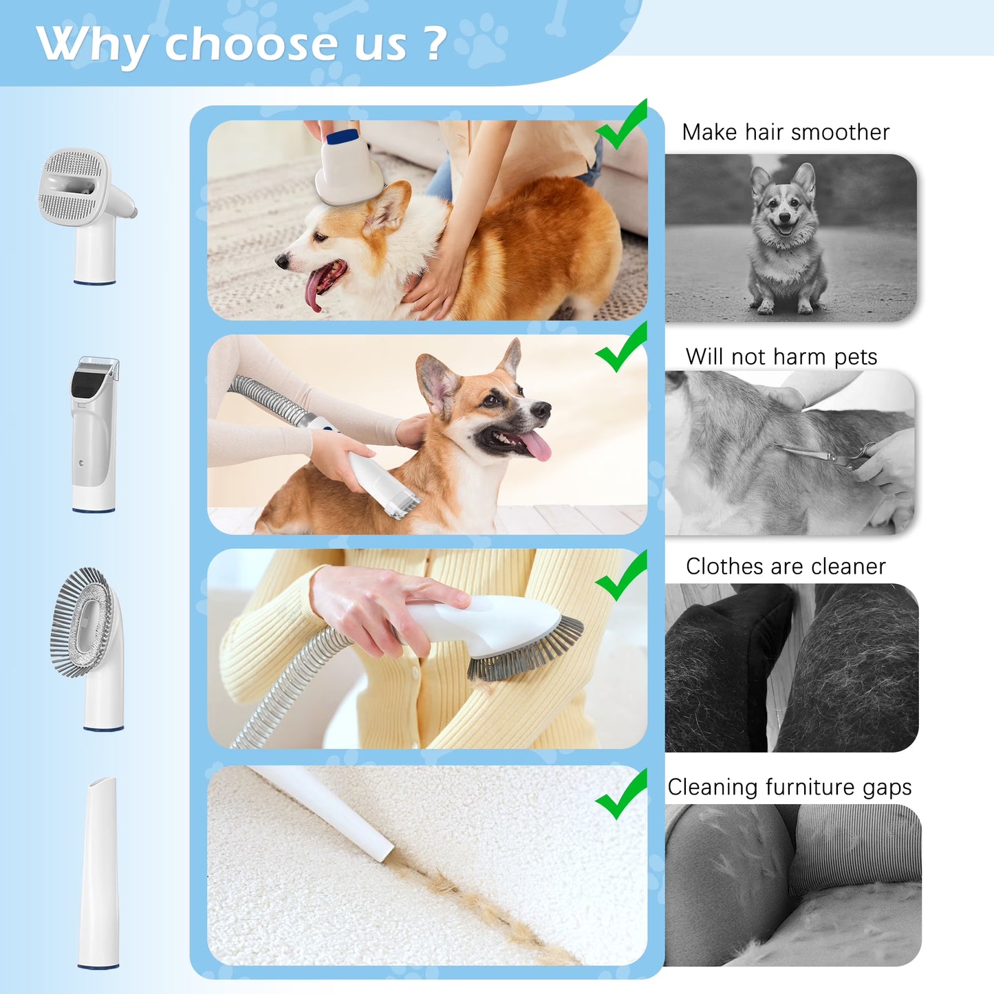 4-In-1 Dog Grooming Kit with Low Noise Clippers 