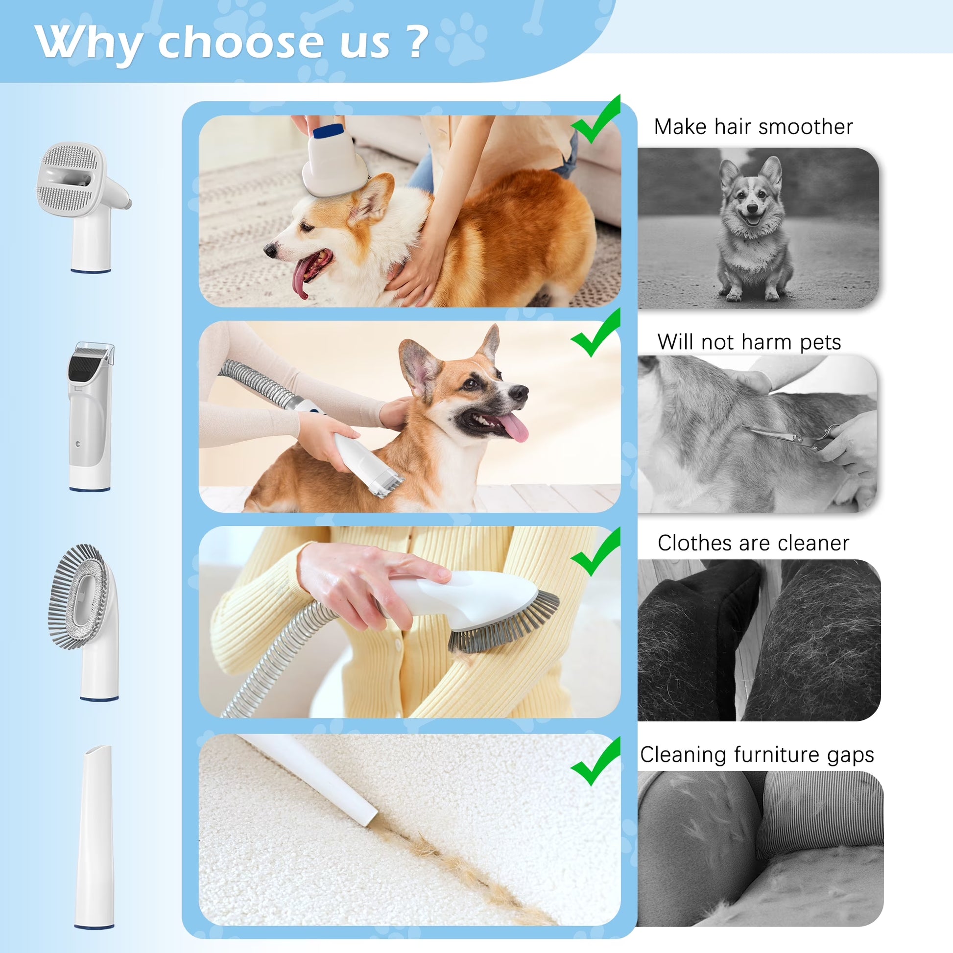 4-In-1 Dog Grooming Kit with Low Noise Clippers 