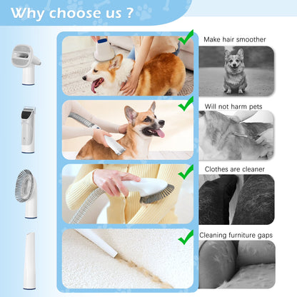4-In-1 Dog Grooming Kit with Low Noise Clippers 